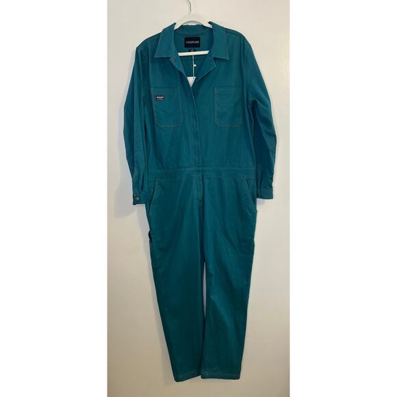 NWT Wildfang Womens Essential Long Sleeve Workwear Coverall Rare Teal Color XL - Picture 1 of 11